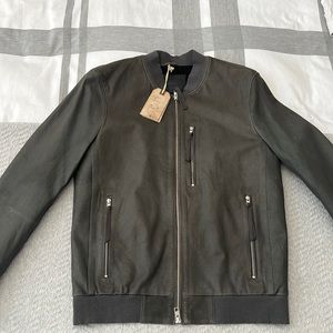 Authentic All Saints Men’s leather bomber jacket NWT size M